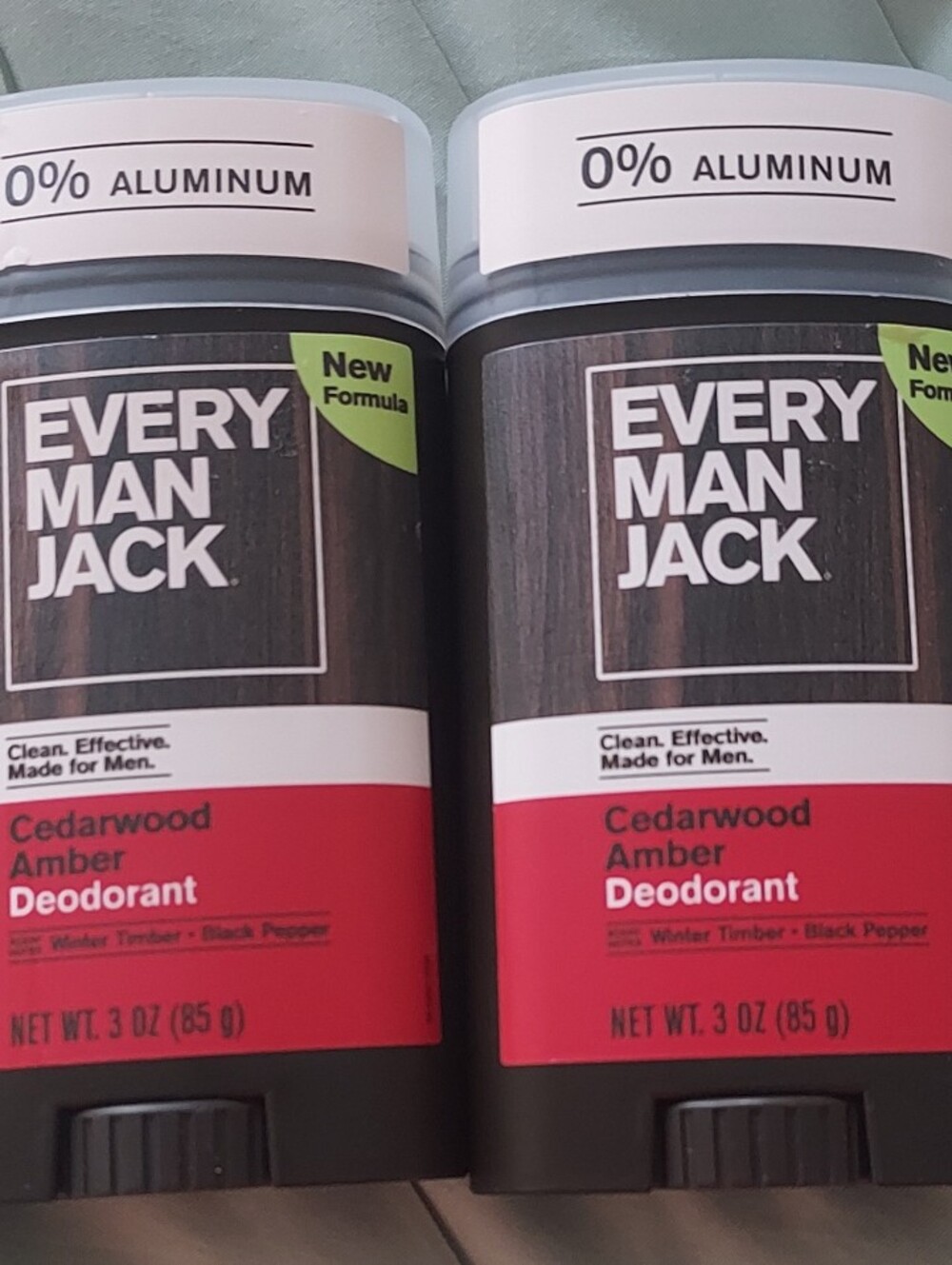 Every Man Jack Cedarwood Amber Deodorant 3oz Aluminum Free 2 Pack